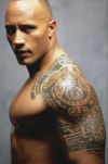 the rock shoulder and arm tattoos